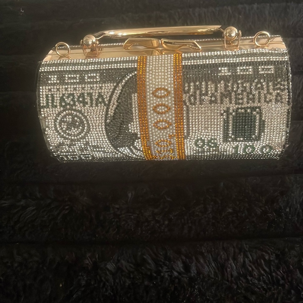 Bejeweled Money Bag Clutch Purse